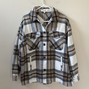 Workshop Republic Oversized Chunky Plaid Flannel Style Jacket Shacket Sz M